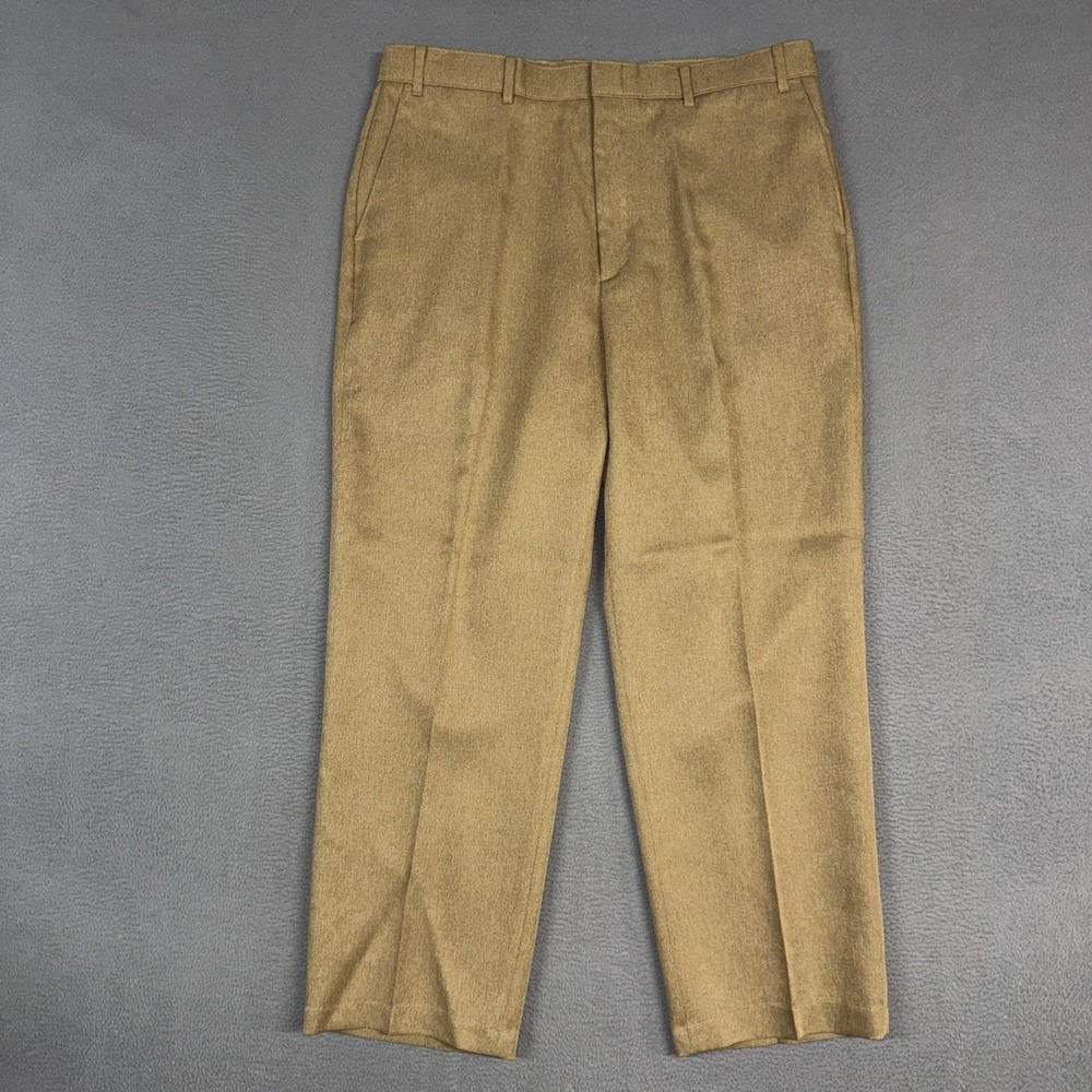 Levis Action Slacks Mens 38x29 (Fits 36x29) Brown Straight Polyester Dress VTG